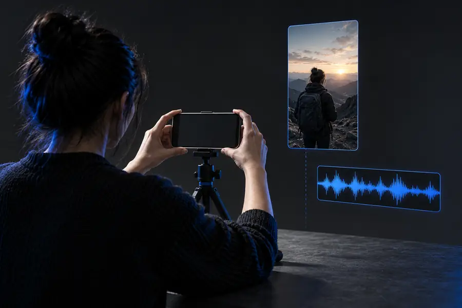 CapCut mobile project before a voice track is aligned