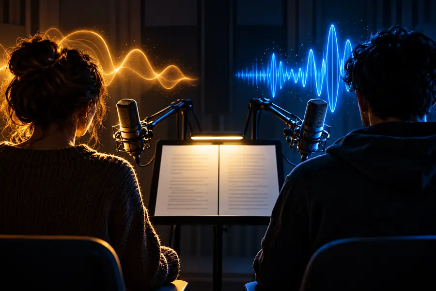Emotion-focused voice workflow for the same type of script